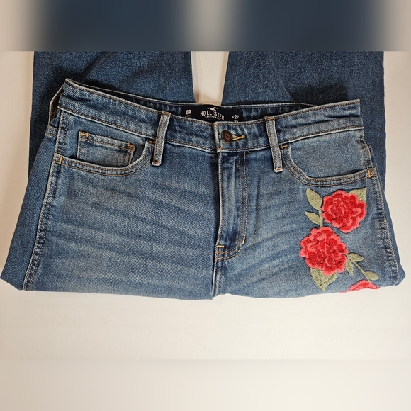 Hollister Vintage High Rise Jeans‎ Womens Size 5R Distressed Blue Rose - Picture 3 of 8